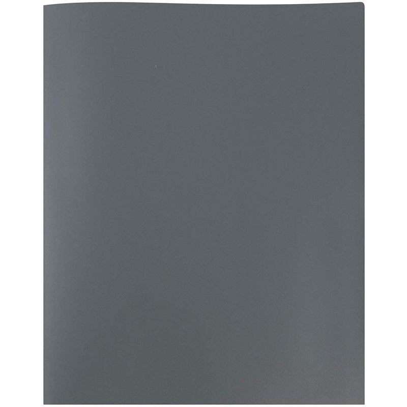 JAM PAPER Plastic 2 Pocket POP Folders - Durable School Folders - Grey - 6/Pack - Image 5